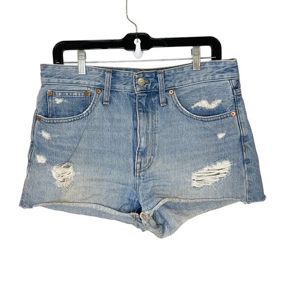 Madewell Relaxed Denim Shorts in Renfield Wash: Destructed Edition Size 27 - Picture 2 of 10